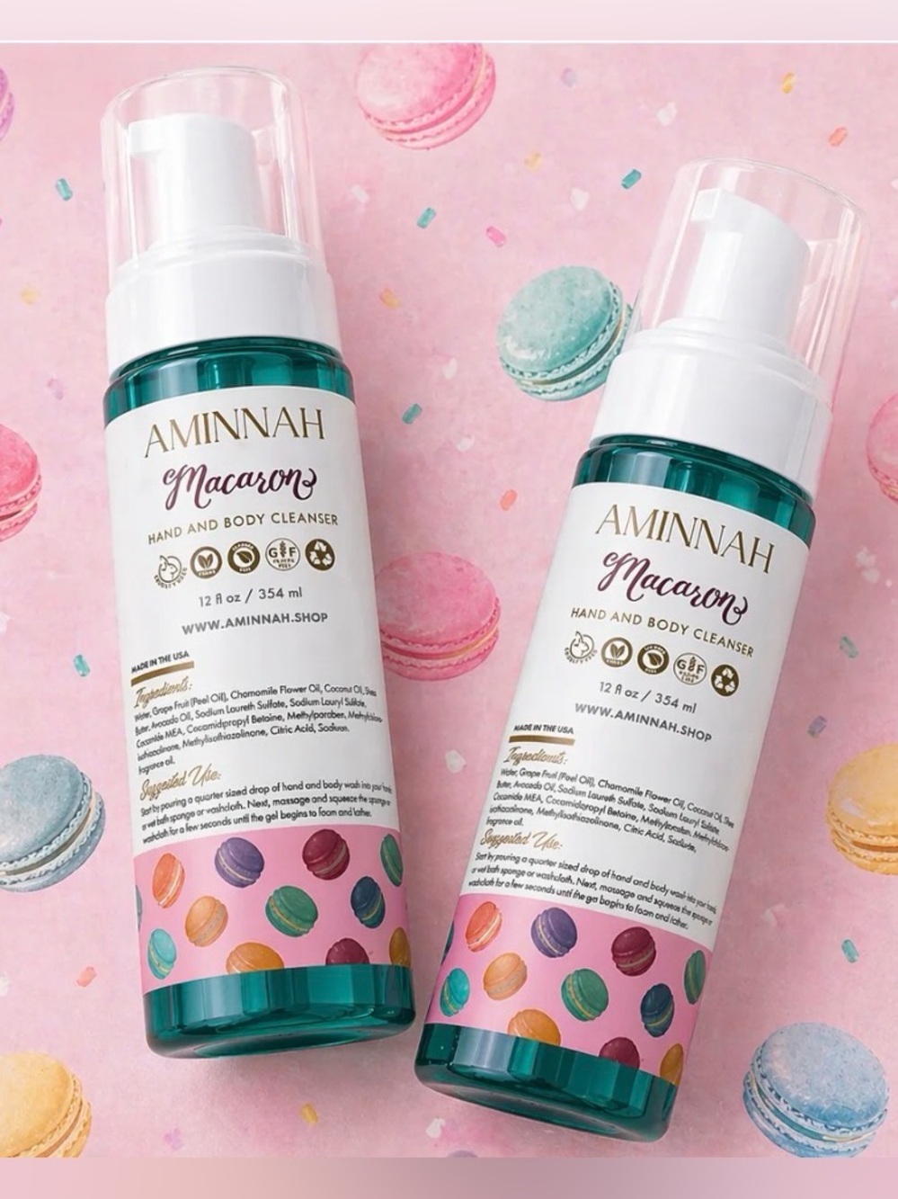 AMINNAH - Macaron Foaming Hand & Body Cleanser